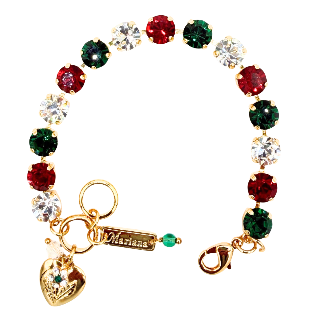 Mariana Plain Bracelet Christmas Colors on Gold Main image