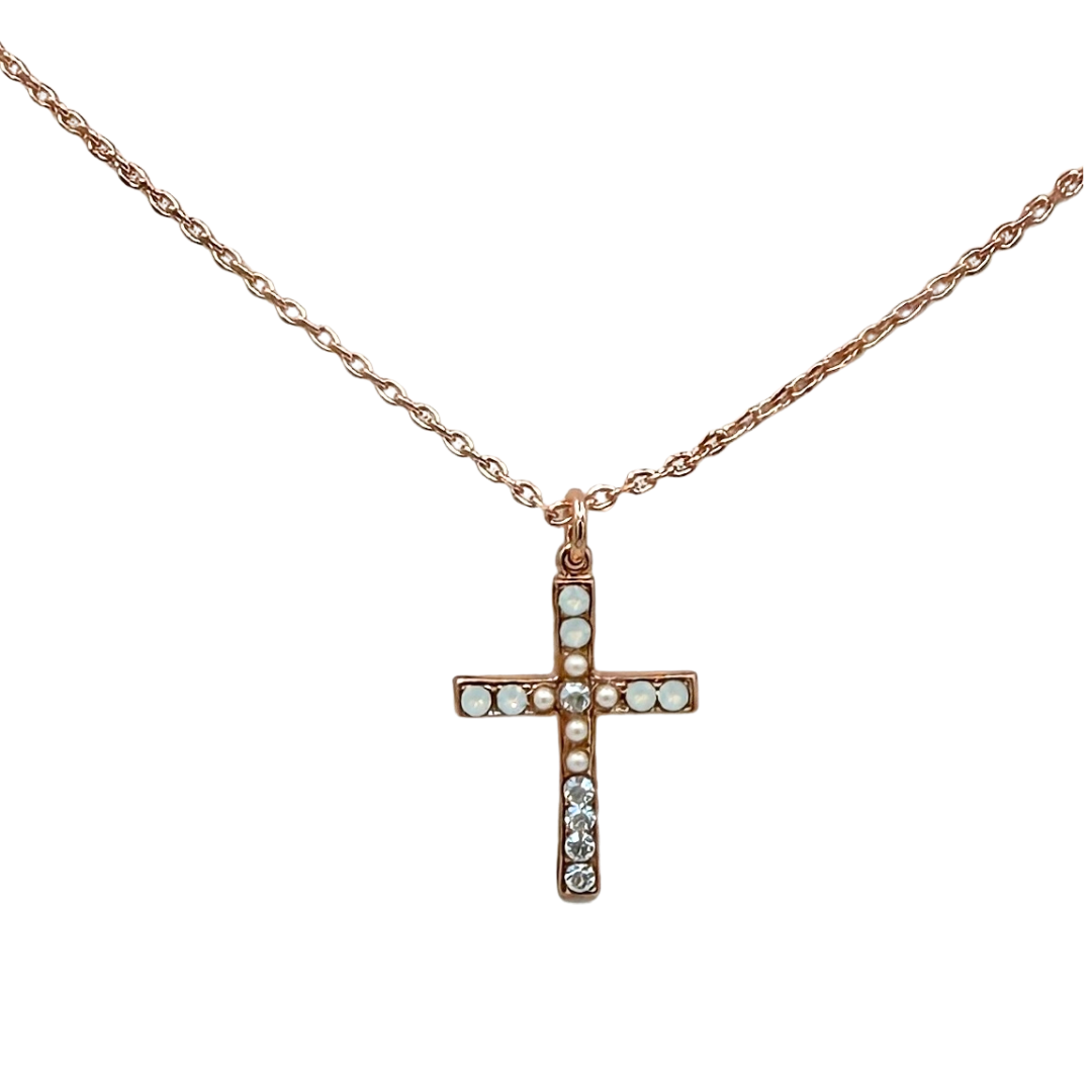 Mariana Cross Necklace Bermuda on Rose Gold Main image