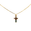 Mariana Petite Cross Necklace Bourbon and Brass on Gold