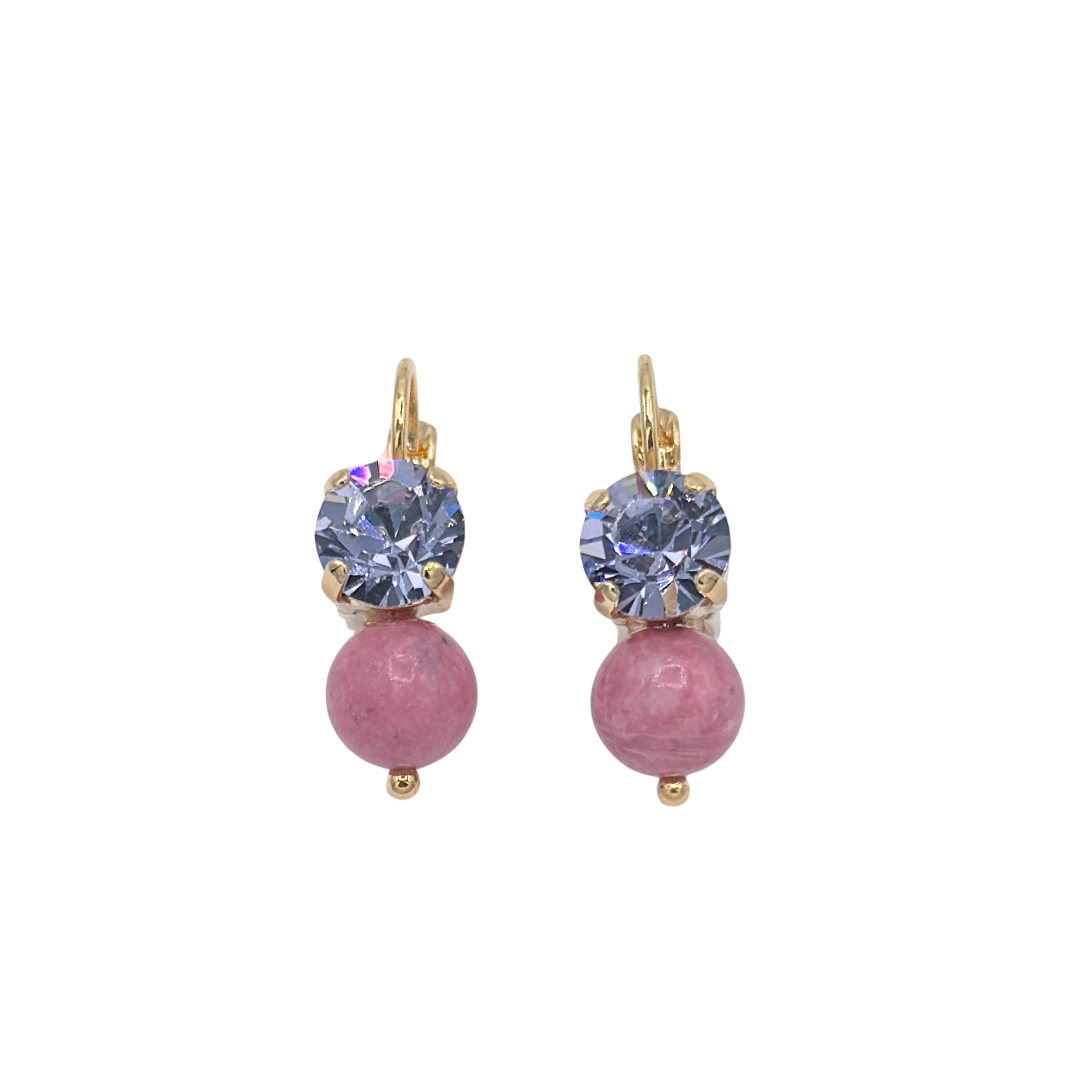 Mariana New Double Drop Earring Lavender Mist on Gold