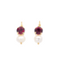 Mariana New Double Drop Earring Red/Pearl on Gold