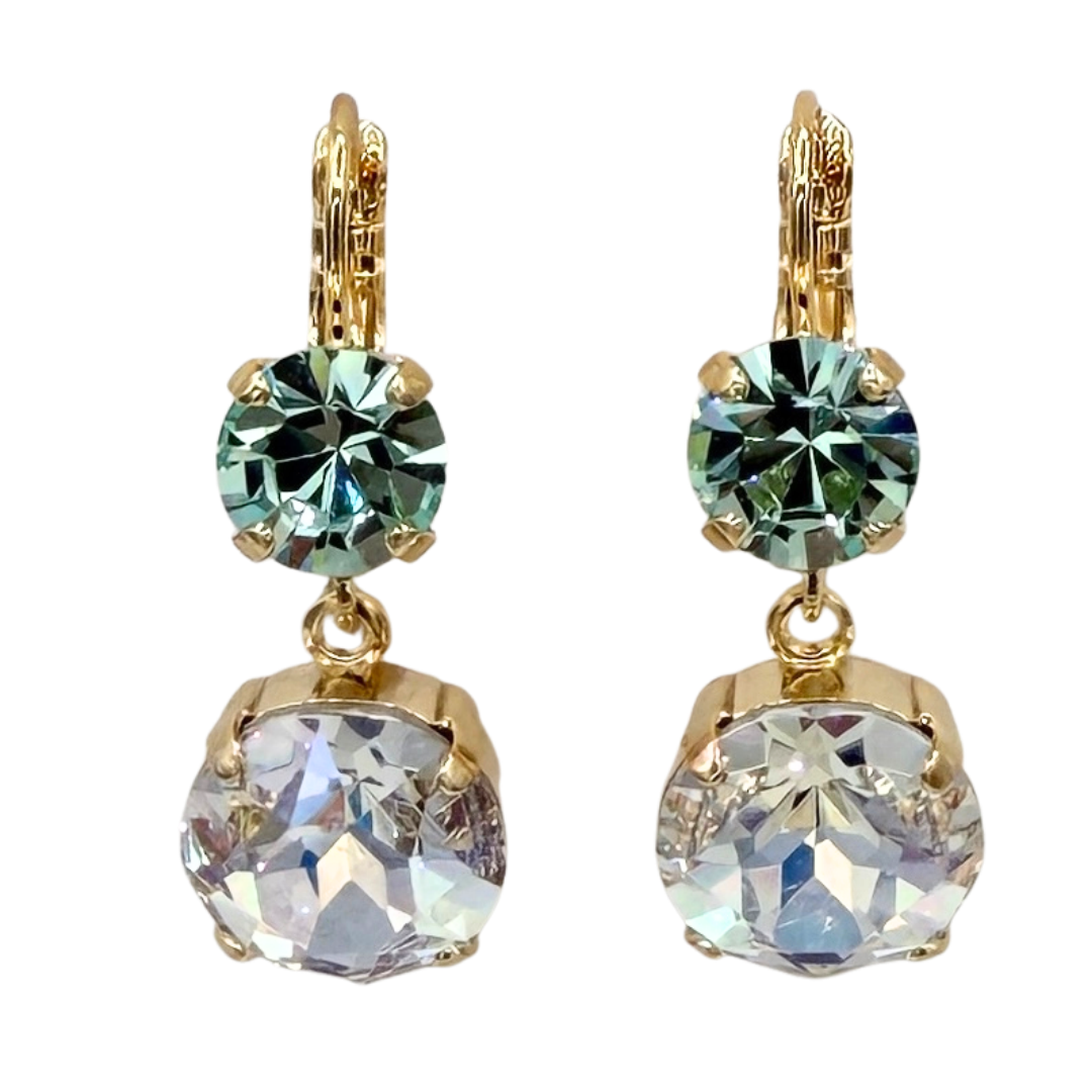 Mariana New Double Crystal Drop Earring Lavender Mist on Gold