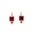 Mariana Small Square Drop Earrings in Bright Red on Rose Gold