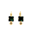 Mariana Small Square Drop Earrings in The Green Room on Gold