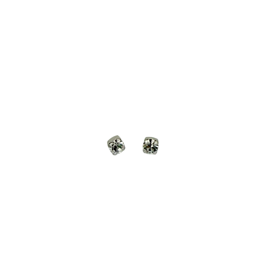 Mariana Petite Stud Clear on Rhodium