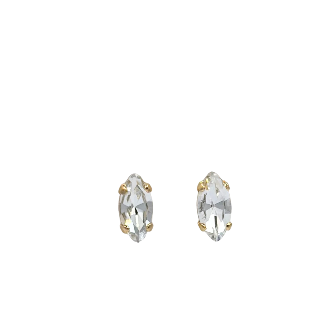 Mariana Petite Marquis Stud Clear on Gold Main image
