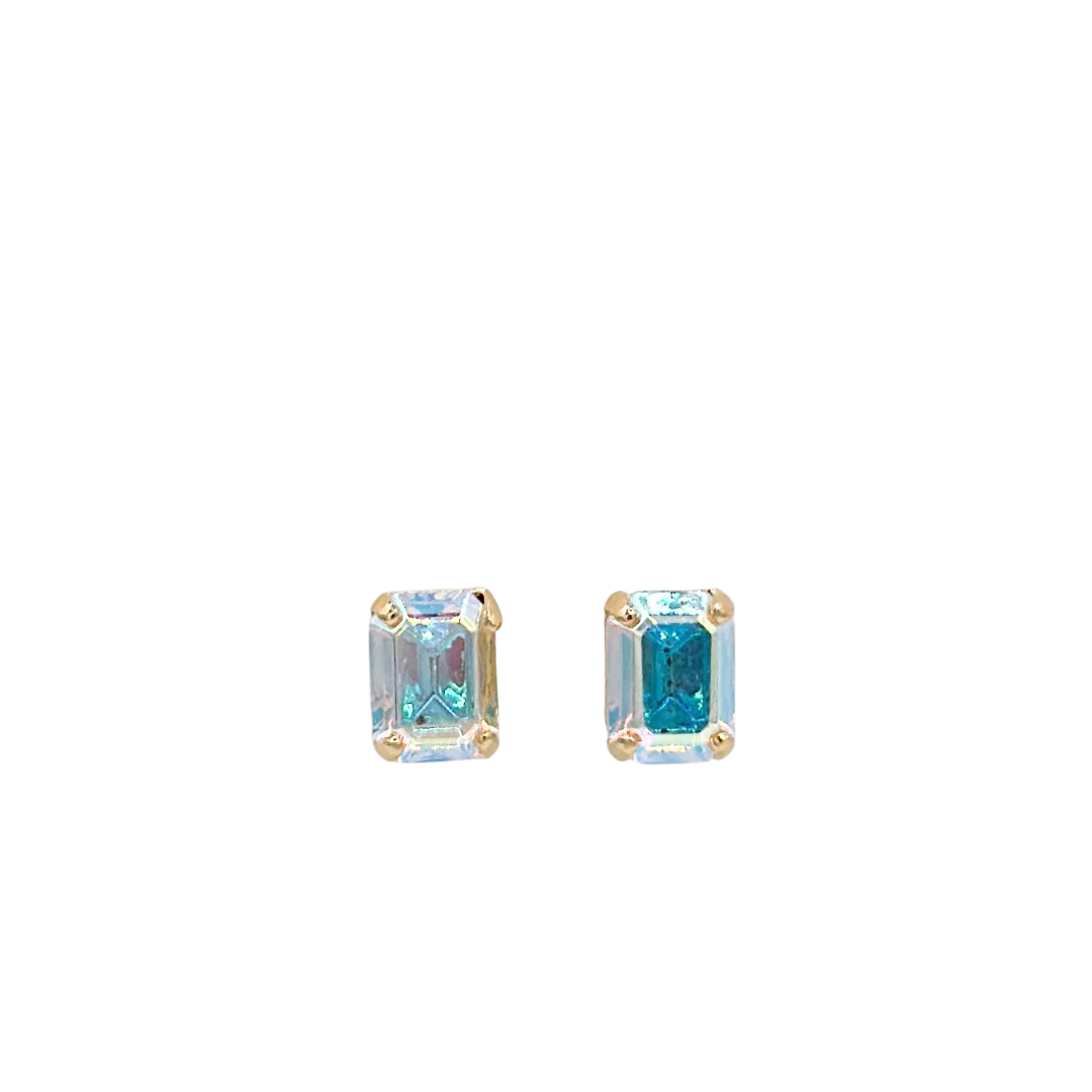 Mariana Petite Emerald Stud Clear AB on Gold Main image