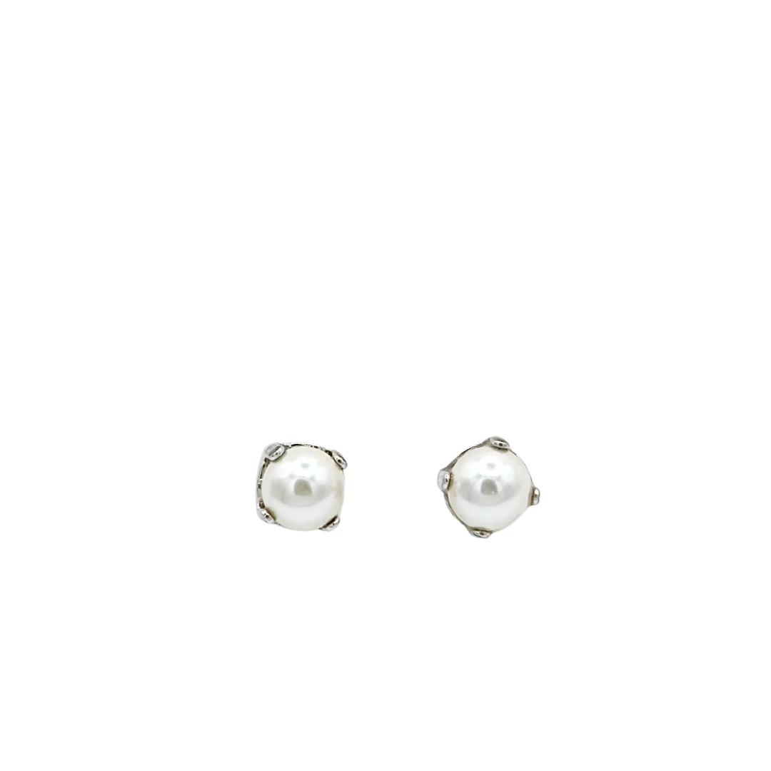 Mariana Petite Stud Pearl on Rhodium