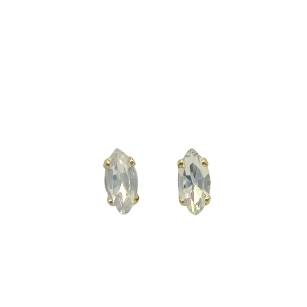 Mariana Petite Marquis Stud Milky White on Gold