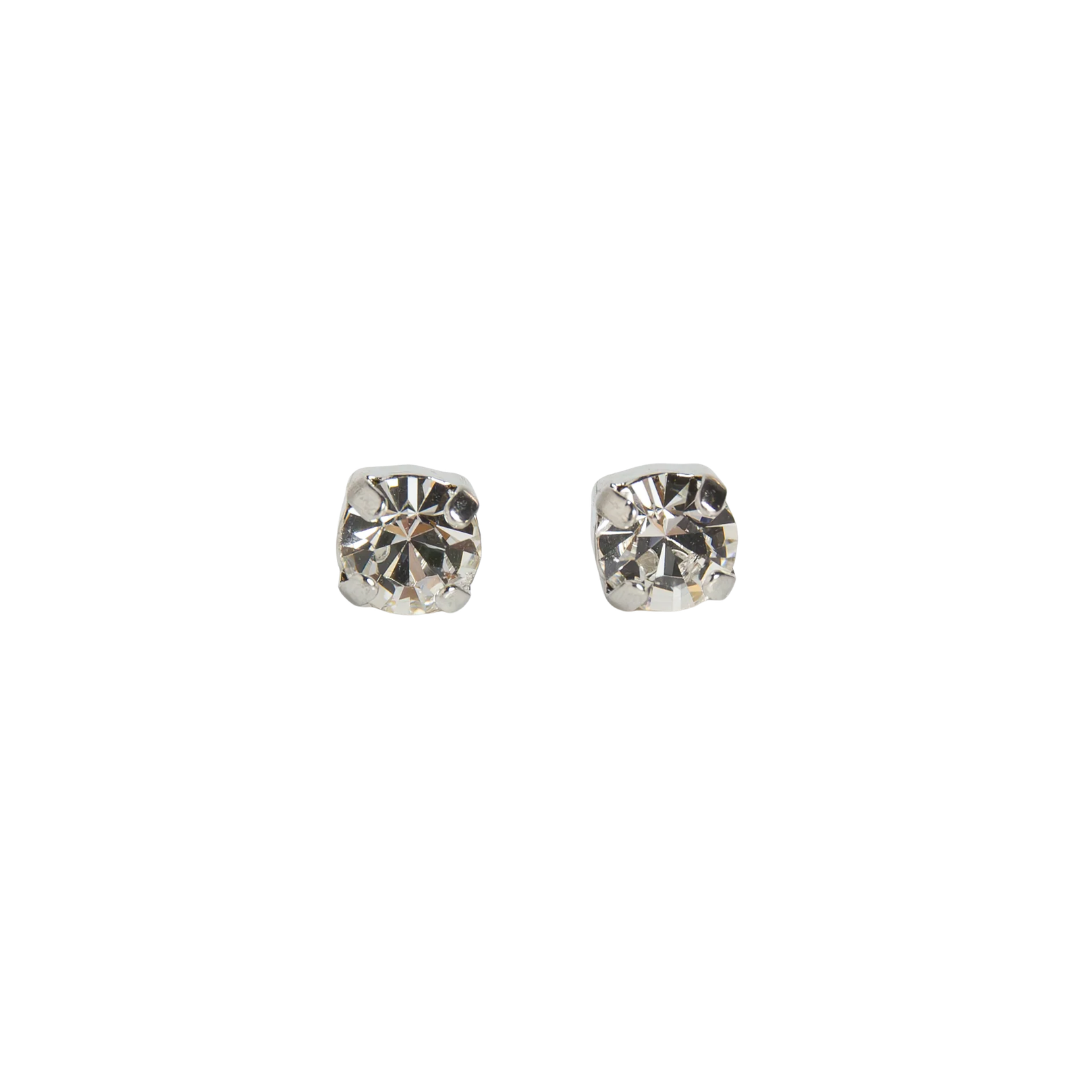 Mariana Single  Icy Clear on Rhodium Stud