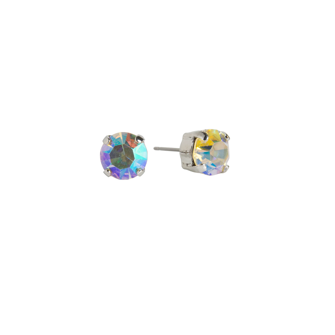 Mariana Single  Icy Clear AB on Rhodium Stud