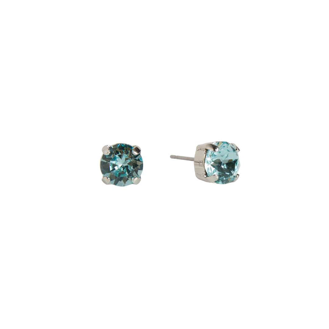 Mariana Single Light Aqua Blue on Rhodium Stud Main image