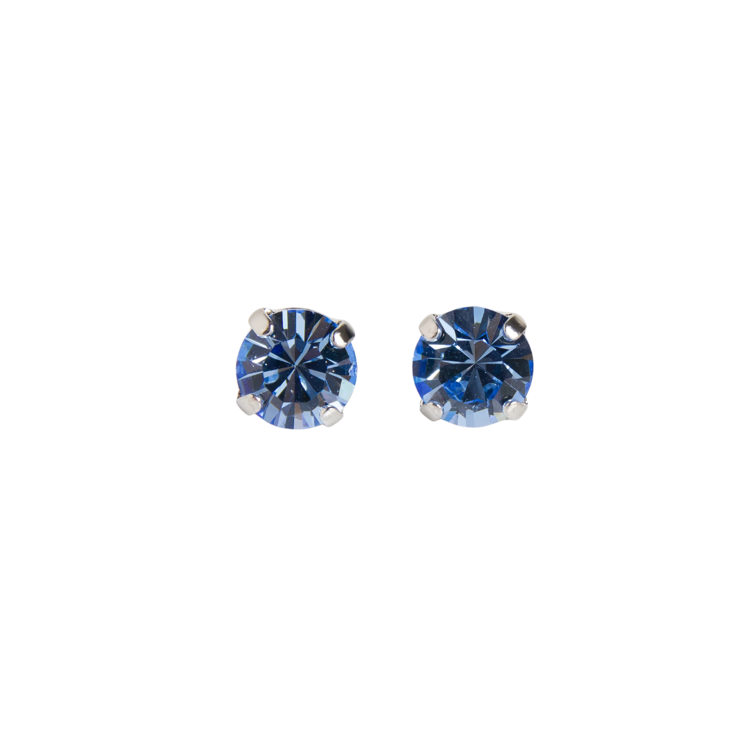 Mariana Single Light Sapphire Blue on Rhodium Stud Main image