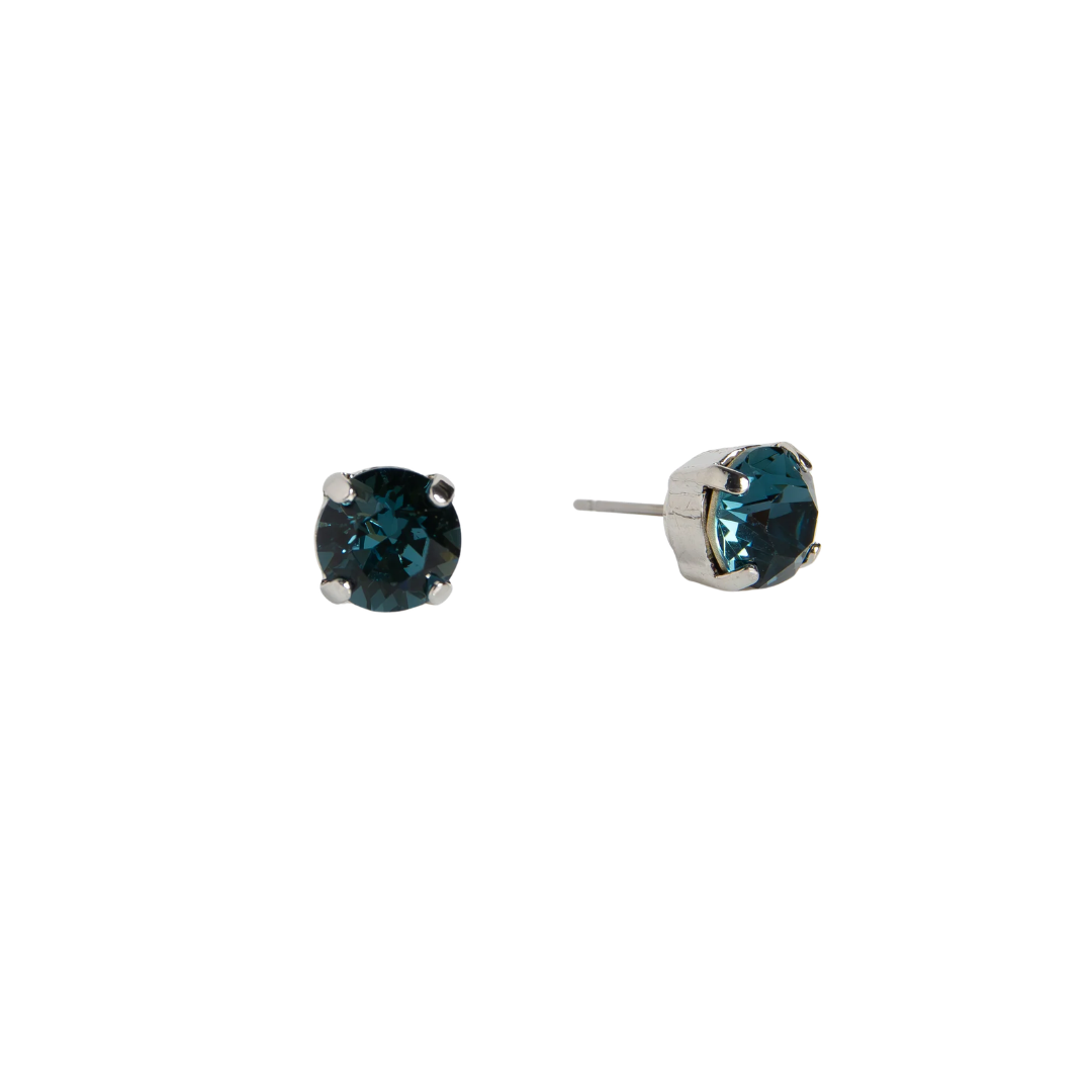 Mariana Single Denim Blue on Rhodium Stud