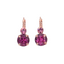 Mariana  Double Drop Earrings in Fuchsia on Rose Gold