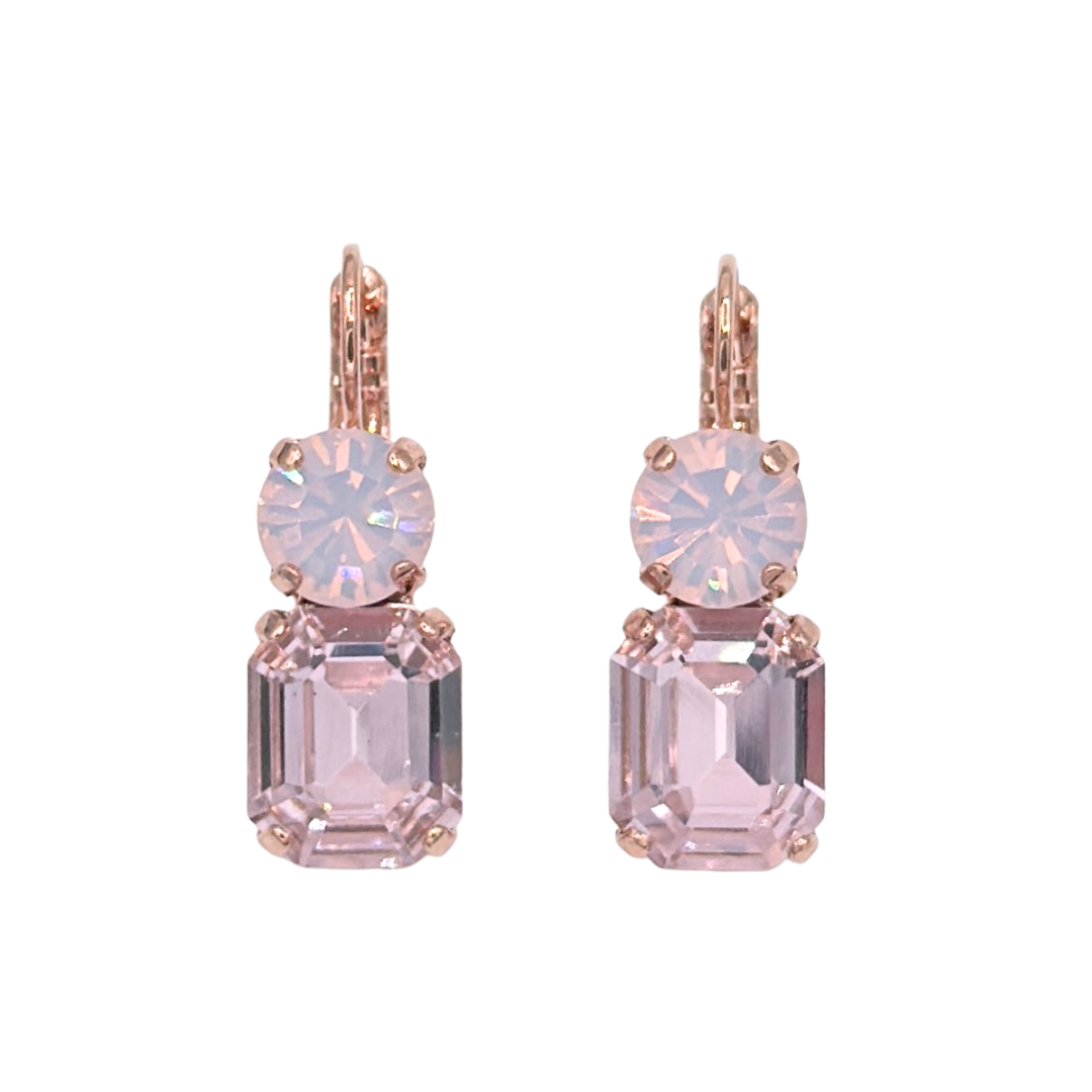 Mariana Large Round Emerald Dangle Flamingo on Rose Gold