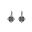 Mariana Diamond Shaped Cluster Earrings in Grey/Amber/Mint on Rhodium