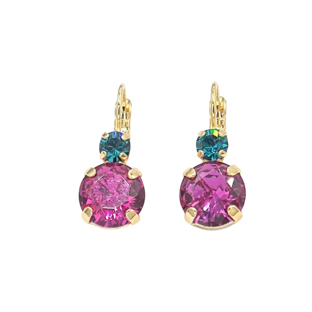 Mariana Double Drop Earrings in Sorbet on Gold