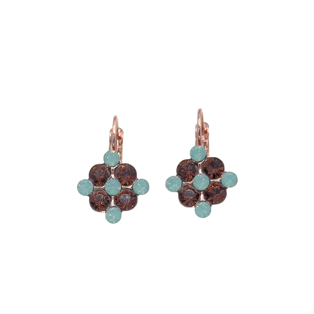 Mariana Diamond Shaped Cluster Earrings in Serai on Rose Gold