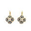 Mariana Quatrefoil Earring Black/Grey/AB on Gold