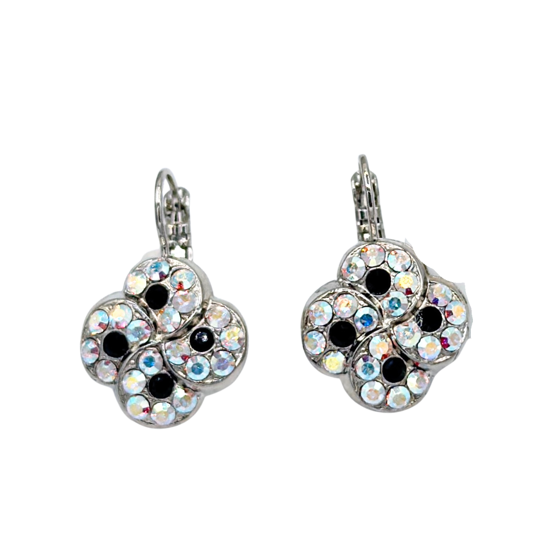 Mariana Quatrefoil Earring Obsidian Shores on Rhodium