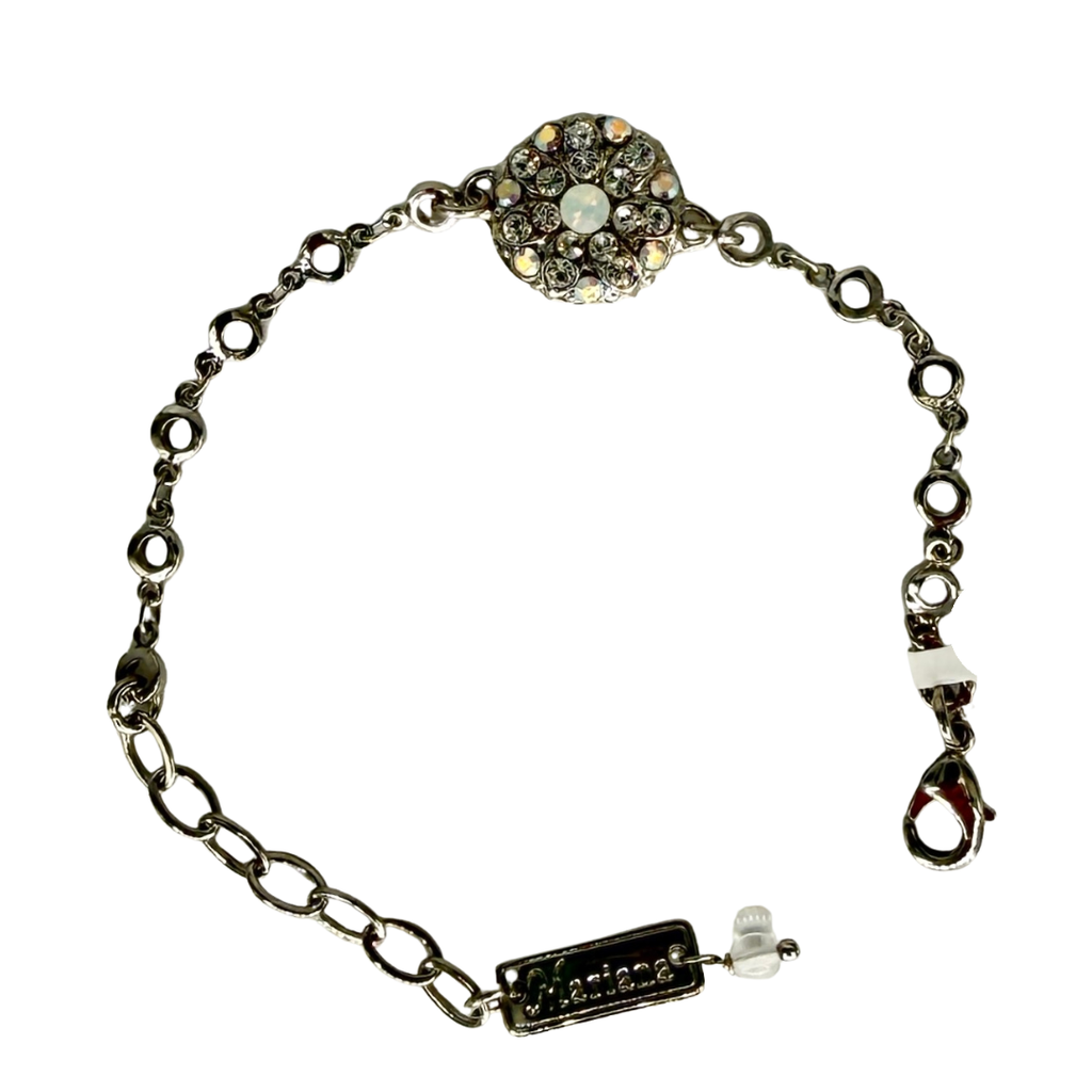 Mariana Guardian Angel Bracelet Clear/White on Rhodium