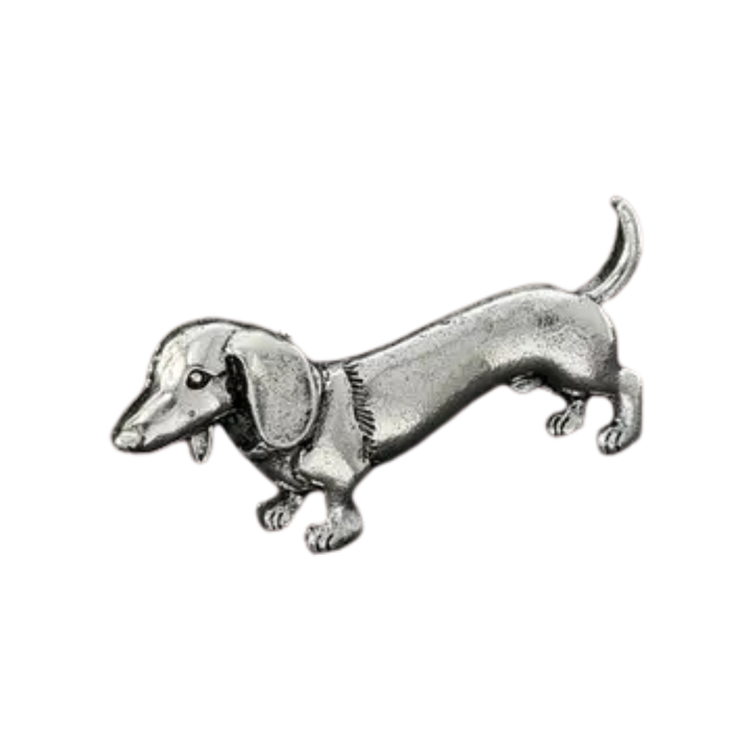 Silver Toned Dachshund Puppy Pin