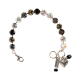 Mariana Bracelet Plain Obsidian Shores on Rhodium