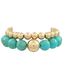 Turquoise/Gold Acrylic Bauble Bead Duo Bracelet Set
