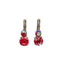 Mariana Small Double Drop Earrings in Flamingo on Rhodium