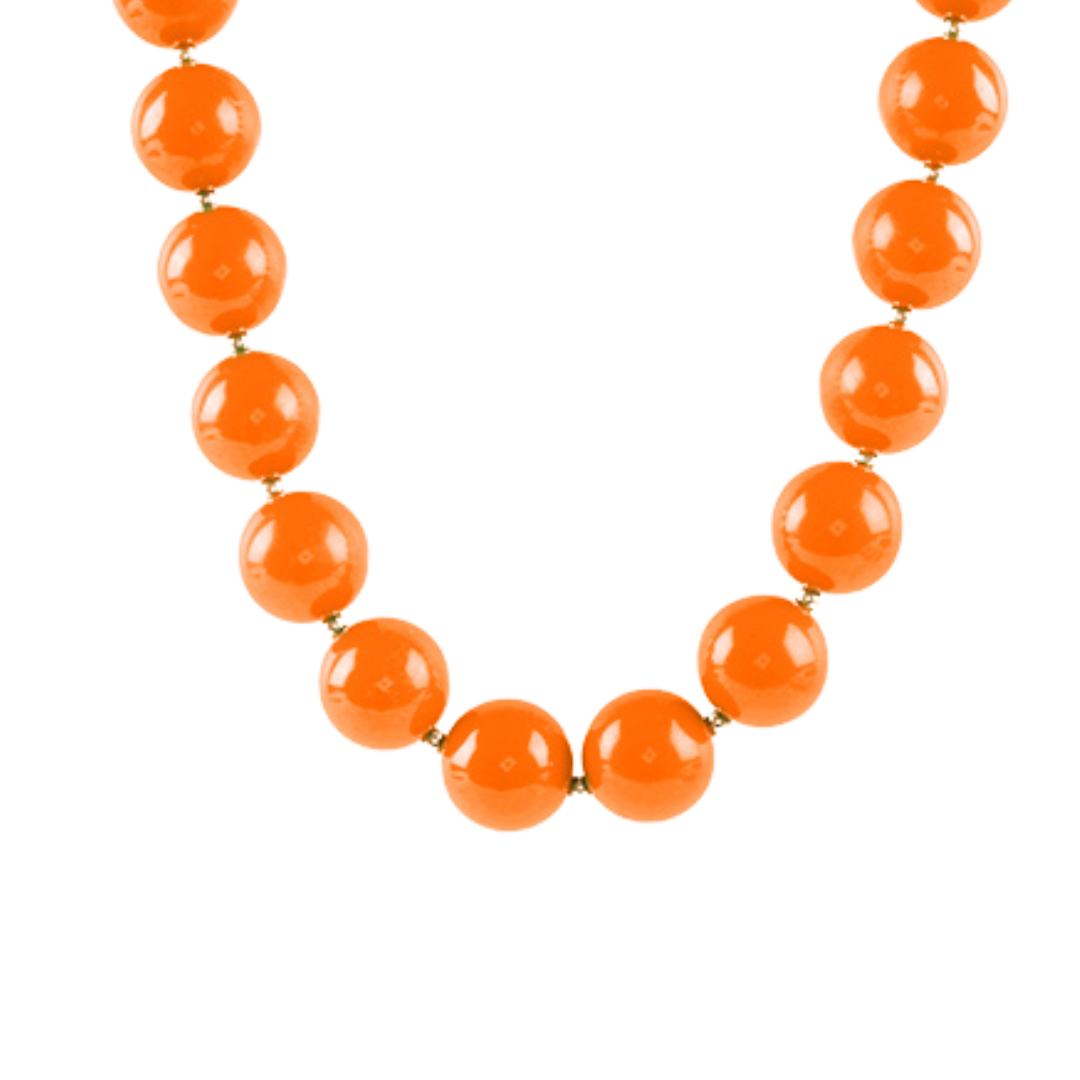 Orange Acrylic Bauble Bead Statement Necklace Main image