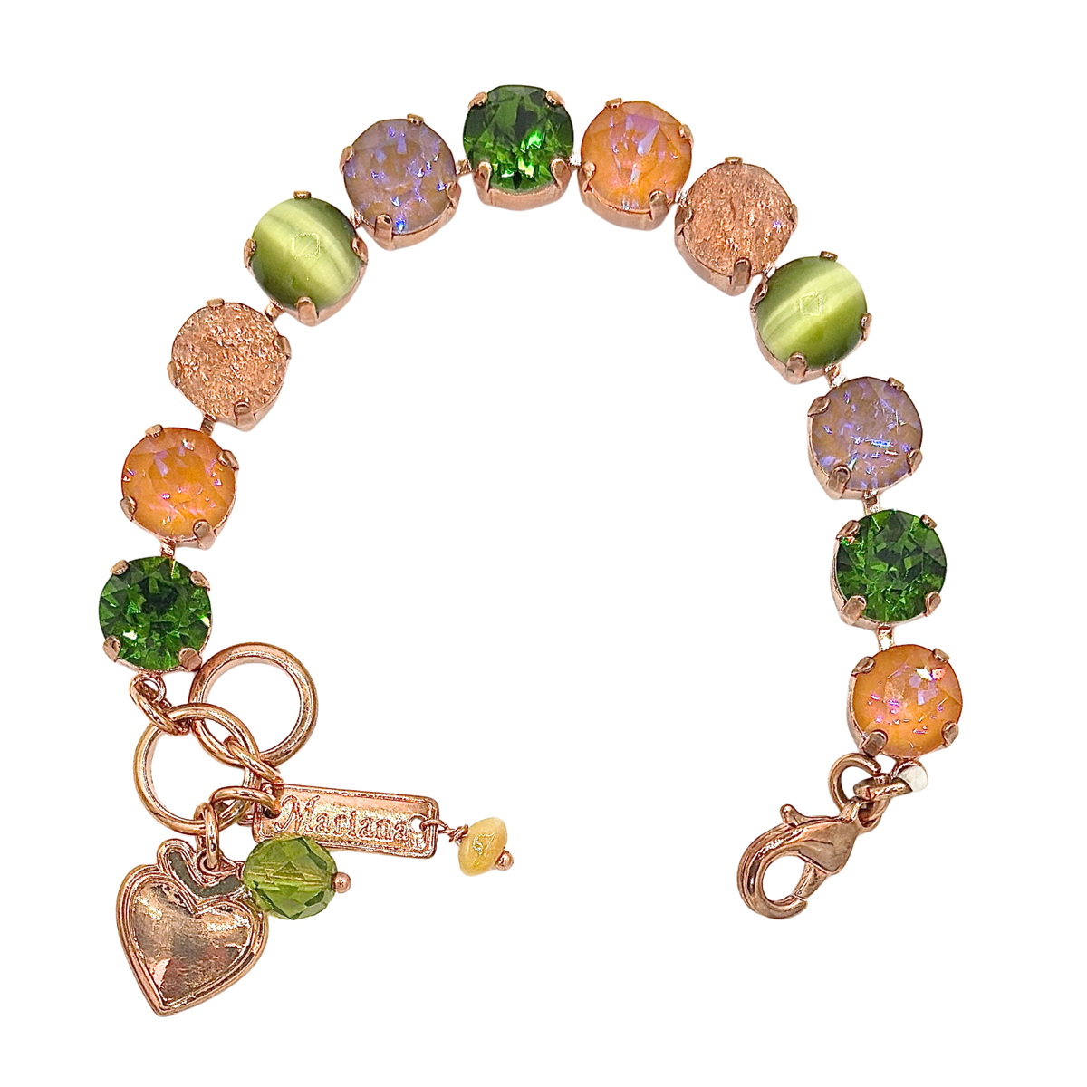 Mariana Medium Bracelet Olive Garnish on Gold