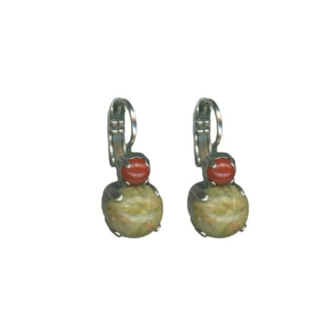 Mariana Double Drop Earring Mineral Evergreen on Silver
