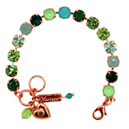 Mariana Emerald Cut and Round  Bracelet The Green Room on  Gold with 30th anniversary charm