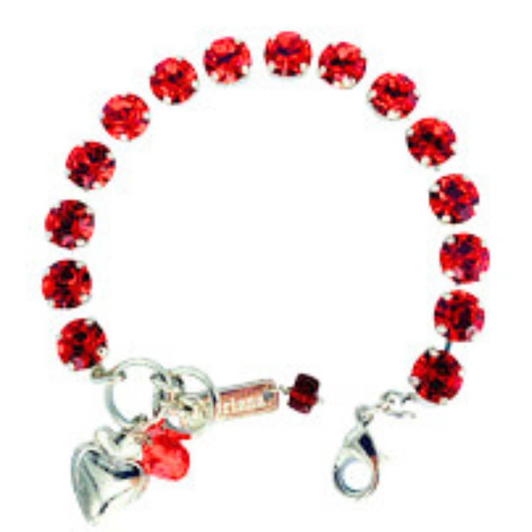 Mariana Football Red Plain Bracelet on Rhodium Main image