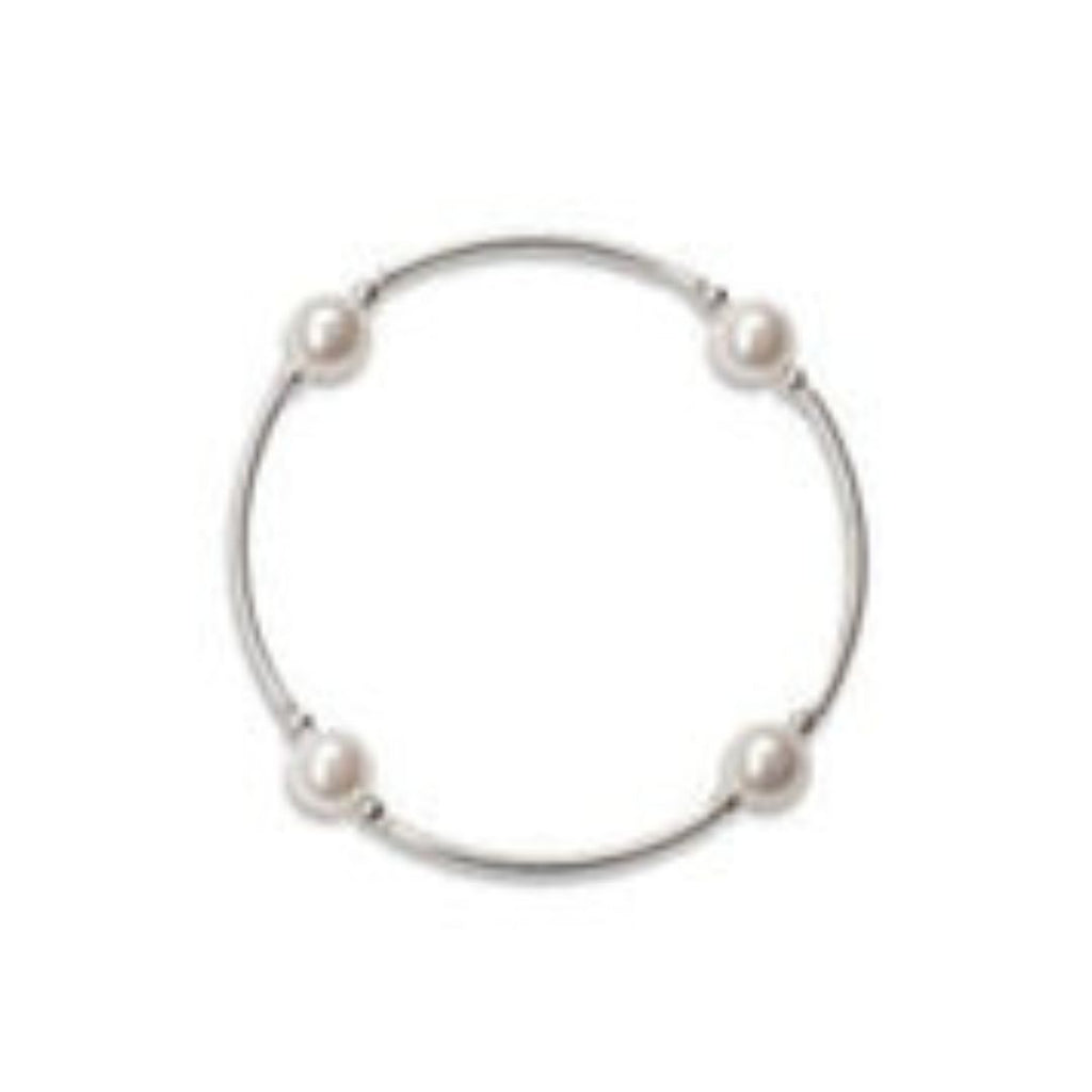 Blessing Bracelet in 8 MM White Pearl and Sterling Silver