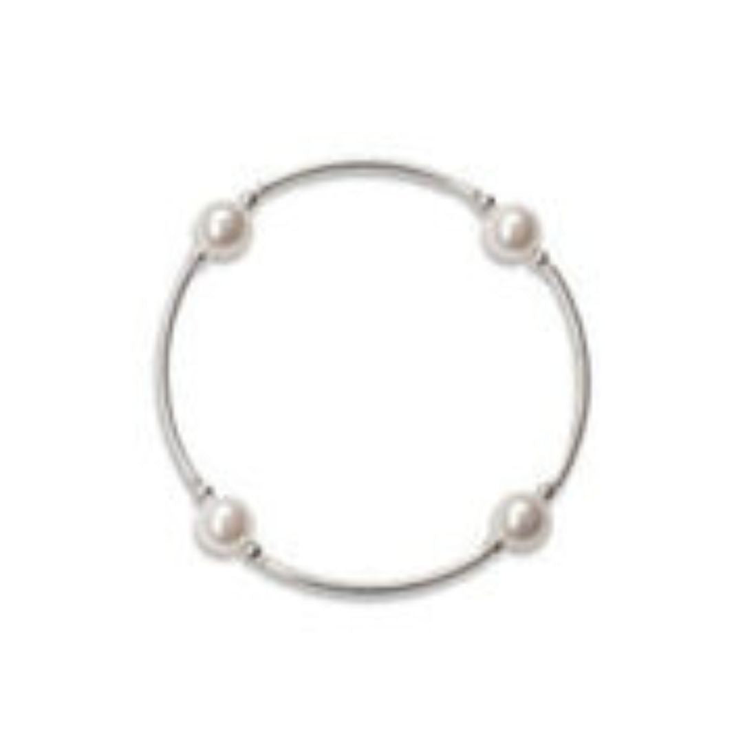 Blessing Bracelet in 8 MM White Pearl and Sterling Silver