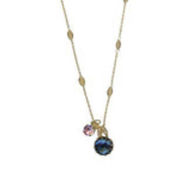 Mariana Side Car Necklace in Harvest Moon on Rhodium