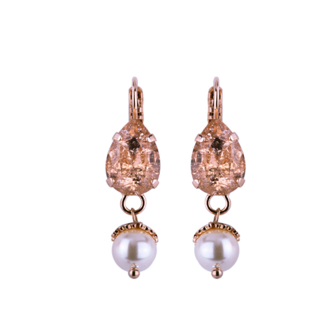 Teardrop/Pearl Earring Desert Rose/Pearl on Rose Gold Main image