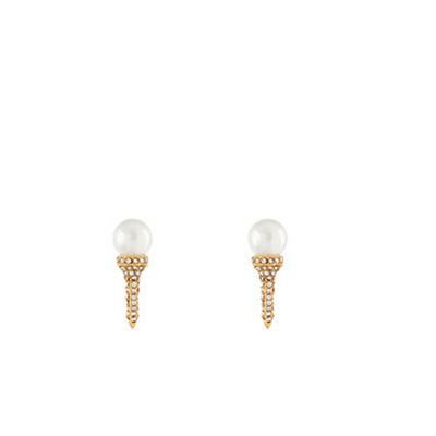 Pave Crystal Golf Ball on Tee Post Earrings