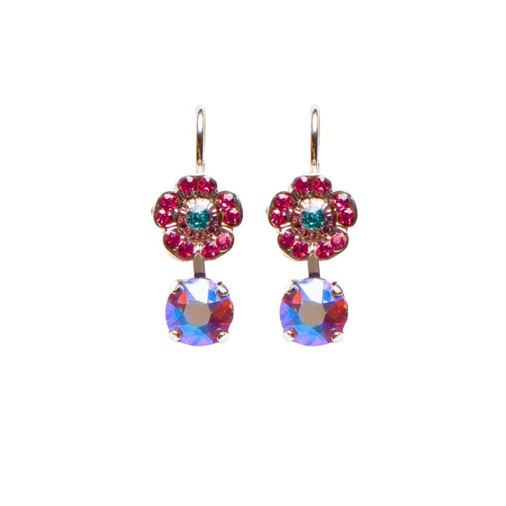 Mariana Cosmo Cluster Earrings in Coral Cove on Rhodium