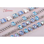 Mariana Earring Triple Drop Bay Blue on Rhodium