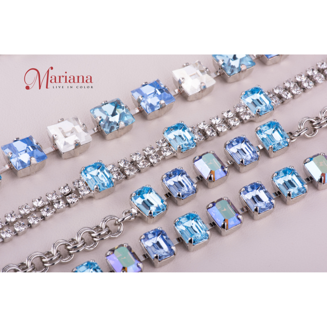 Mariana Guardian Angel Necklace Bay Blue on Rhodium