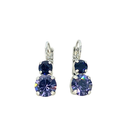 Mariana  Double Drop Earrings in Wildberry on Rhodium