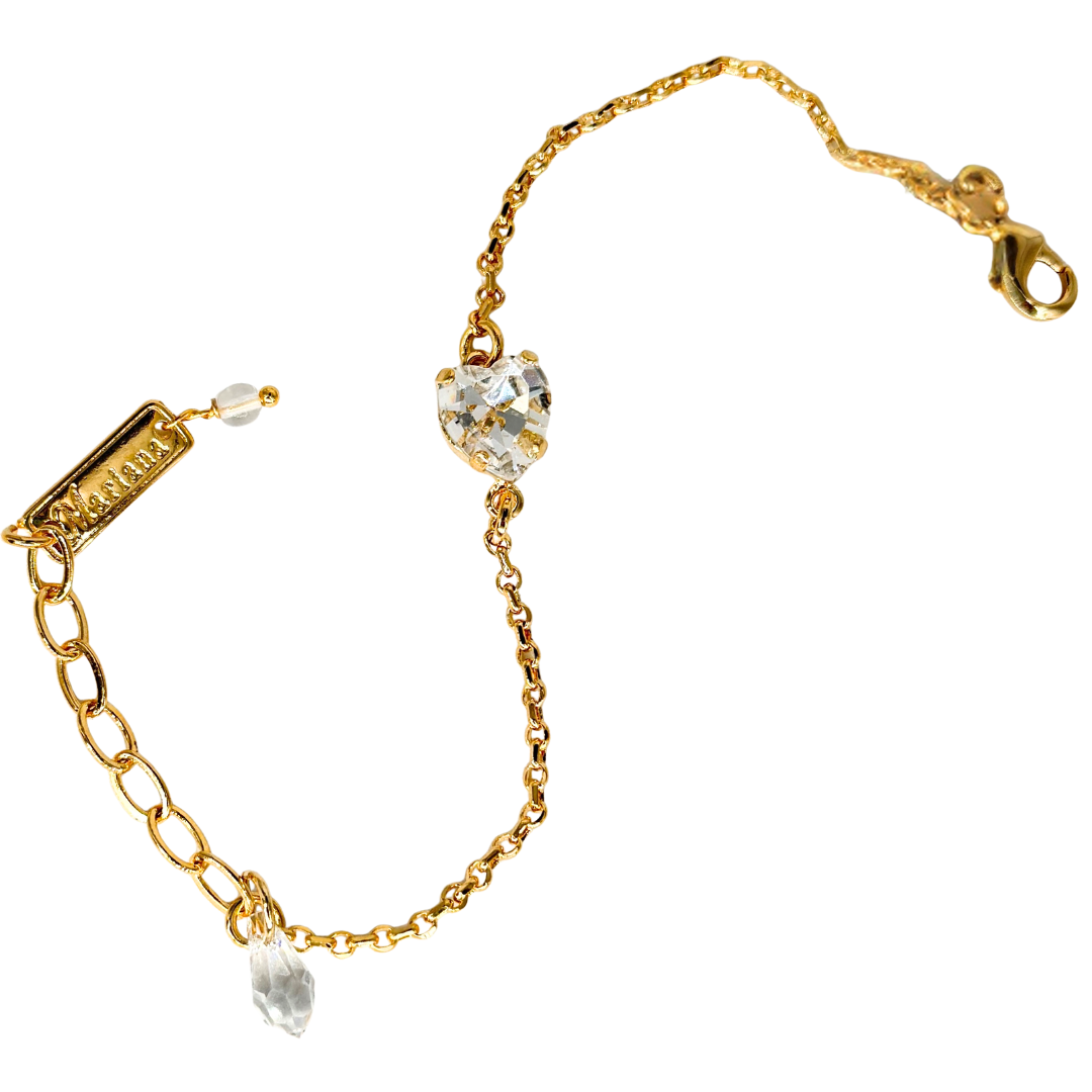 Mariana Petite Heart Bracelet Clear on Gold Secondary image