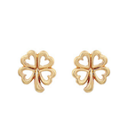 Gold Clover Post Earrings