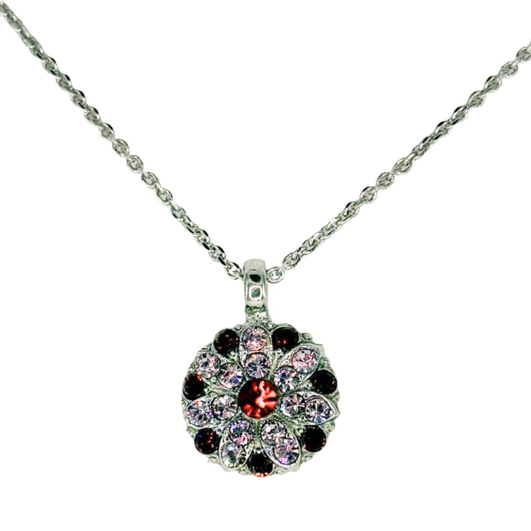 Mariana Guardian Angel Necklace in Cranberry Crush on Rhodium