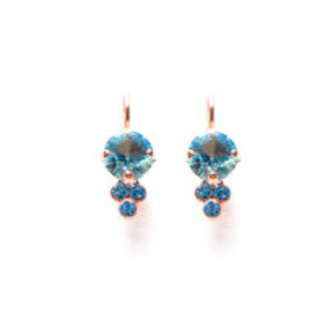 Mariana Earrings in Bay Blue on Gold