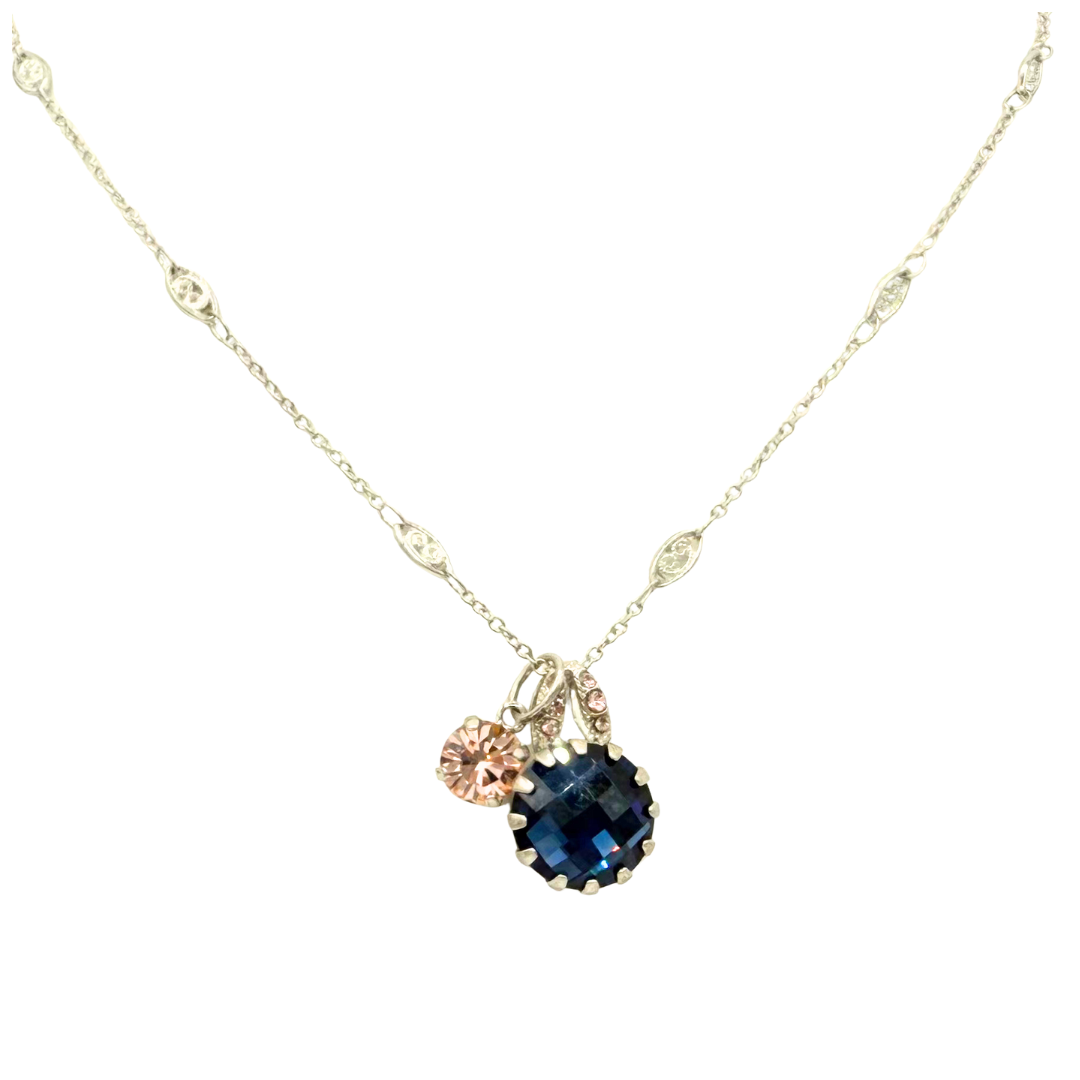 Mariana Side Car Necklace in Harvest Moon on Rhodium