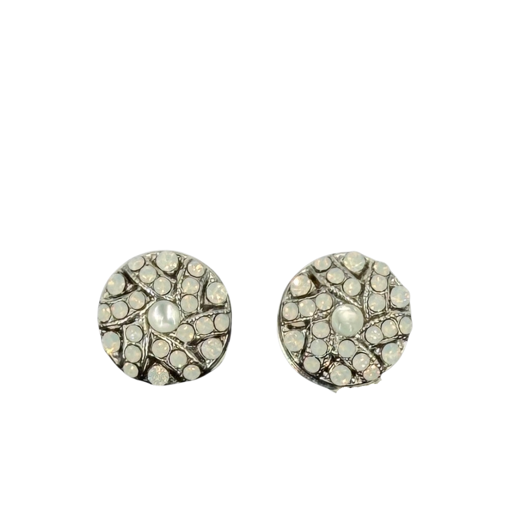 Mariana Swirl Earrings Mother of Pearl on Rhodium 